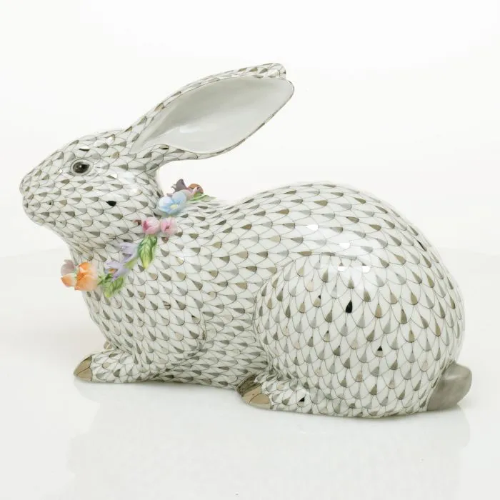 Gray Bunny With Garland