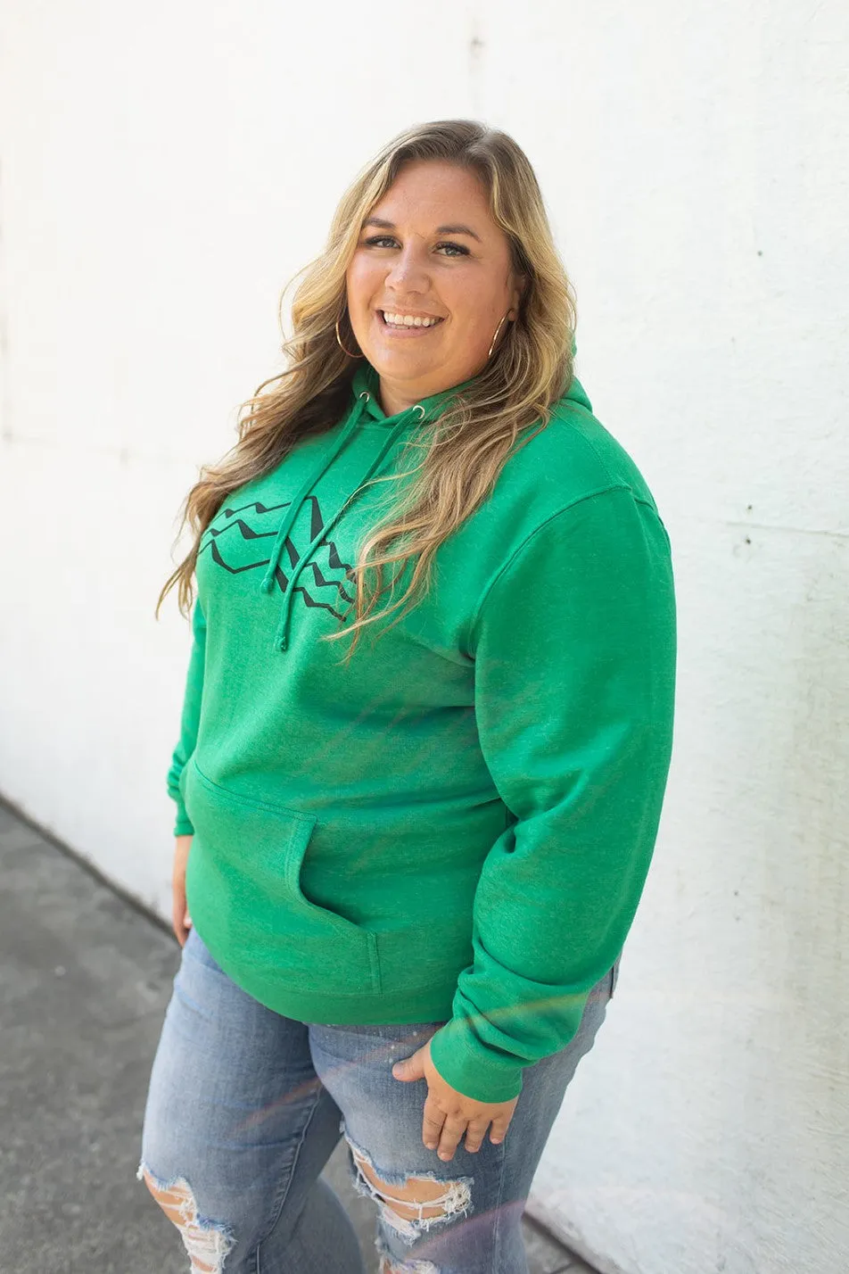 Green Simple Mountains Hoodie (Unisex SM-2X)