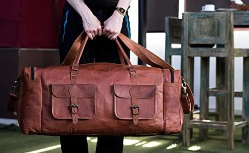 Handmade Leather Duffle Bag