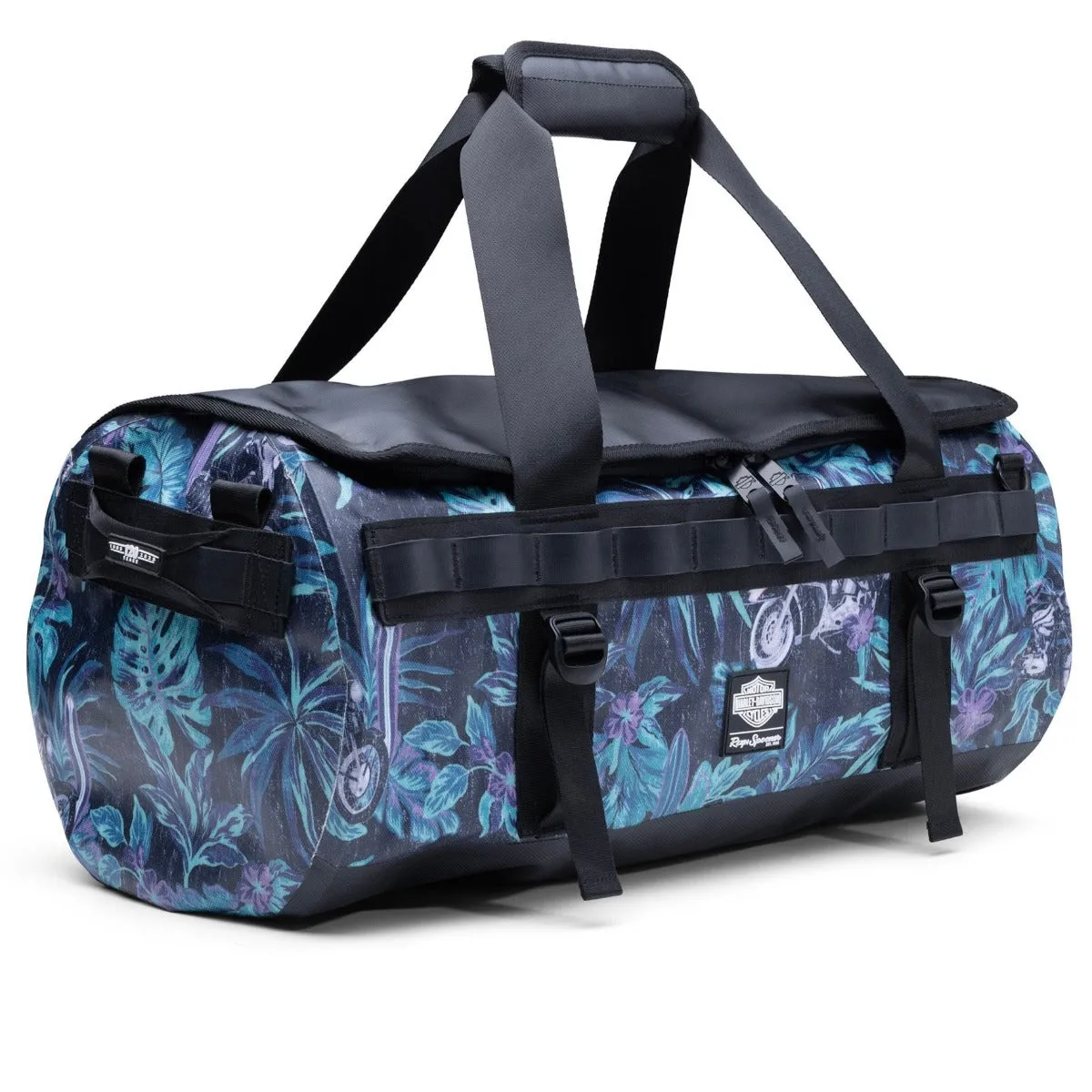 Harley-Davidson x Reyn Spooner Aloha Waterproof 20" x 12" x 11.5" Duffle Bag, Black 96918-23VM