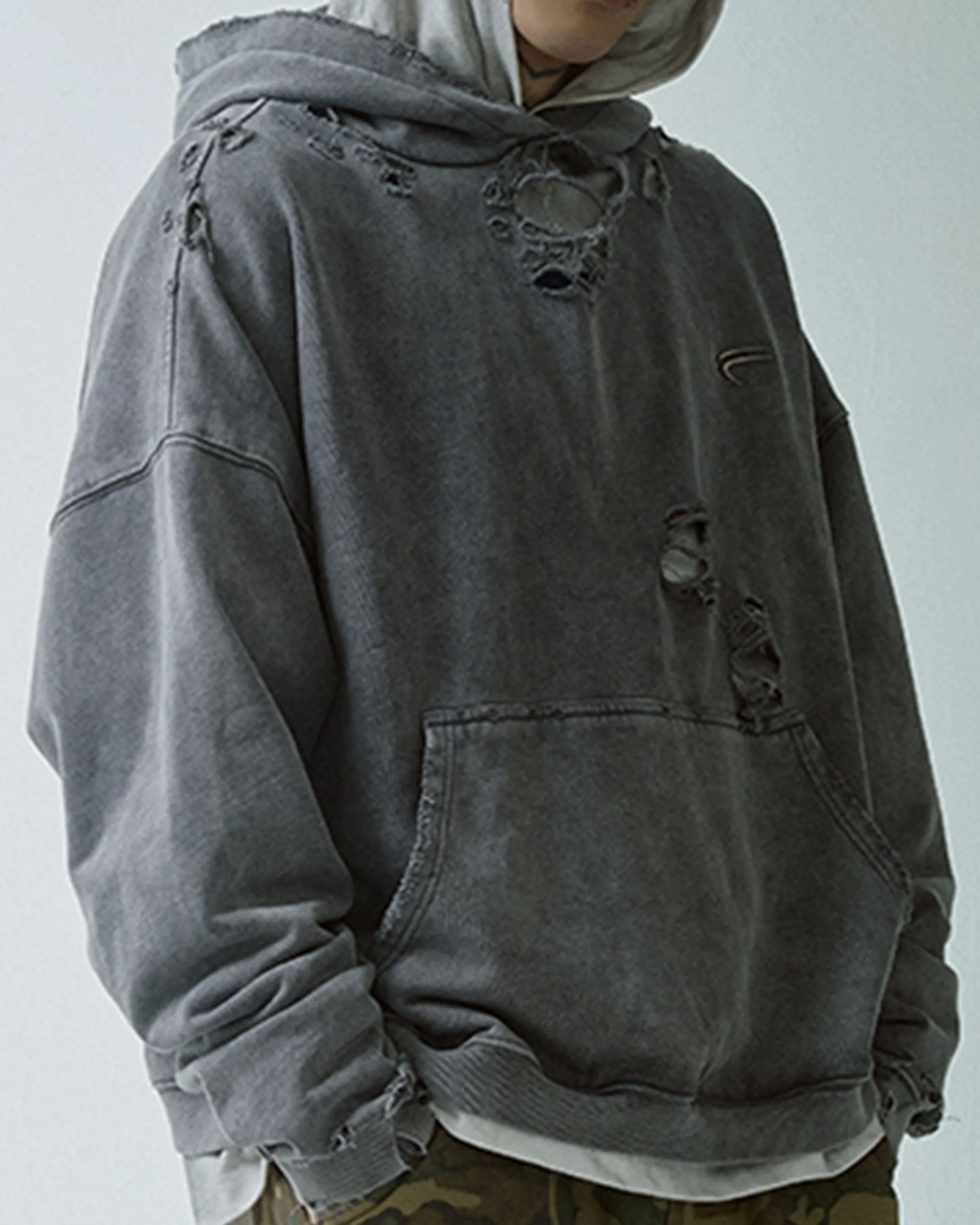 Heavy Distressed Oversized Hoodie