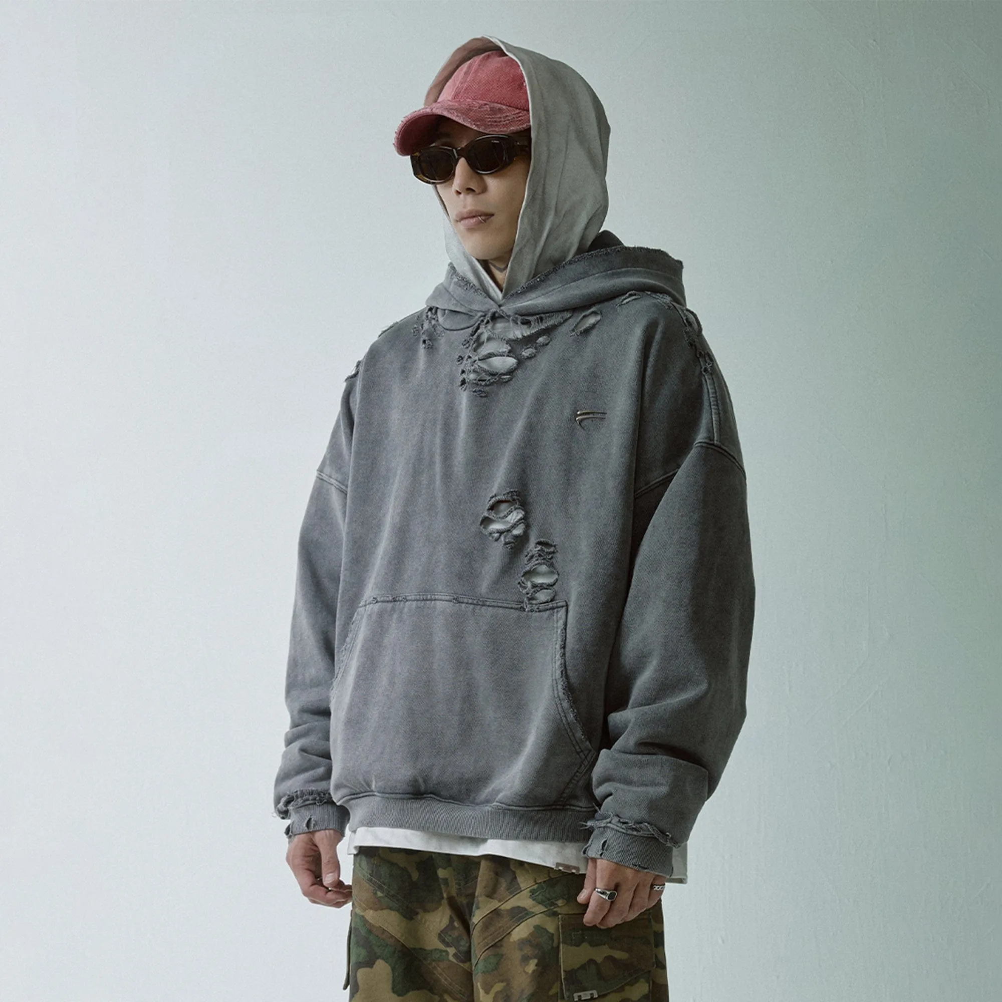 Heavy Distressed Oversized Hoodie