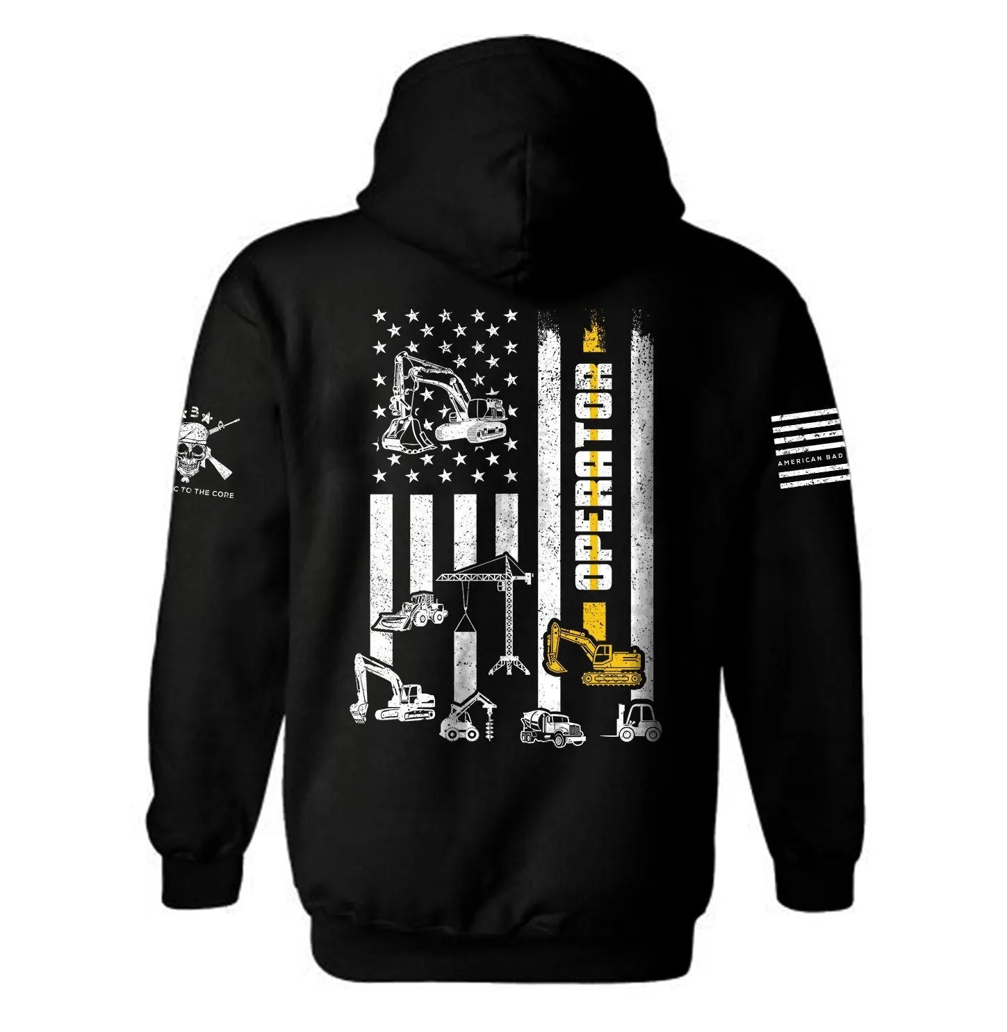 Heavy Equipment Operator Patriotic Hoodie | Heavy Equipment | Operator Hoodie | Heavy Equipment Operator USA Flag Hoodie | Unisex Hoodie