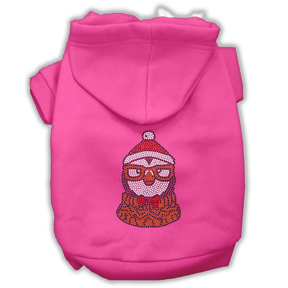 Hipster Penguin Rhinestone Dog Hoodie Bright Pink Xxl (18)