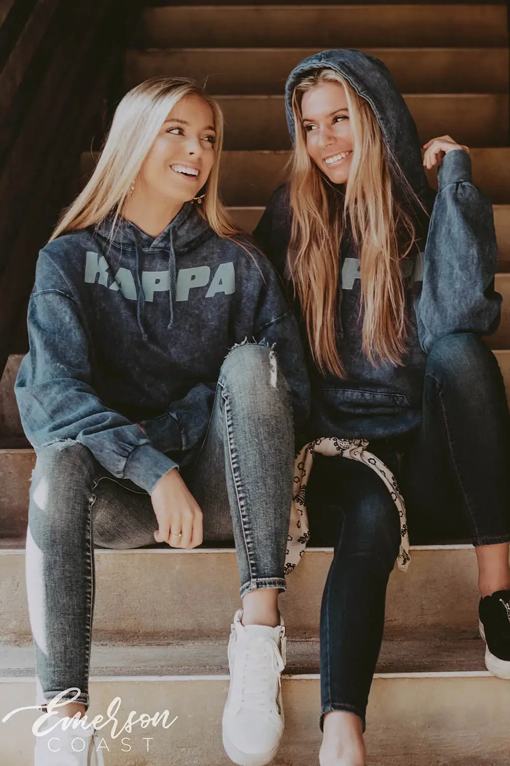 Kappa Kappa Gamma Blue Mineral Wash Hoodie