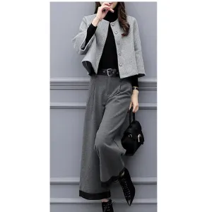 Ketty More Women Loose Wide Hem Two Piece Skirt Suit-KMWDC5482