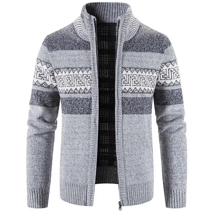 Knitted Cardigan For Men in Autumn and Winter Korean Sweater Stand Collar Joker Casual Coat Autumn Men's Coat