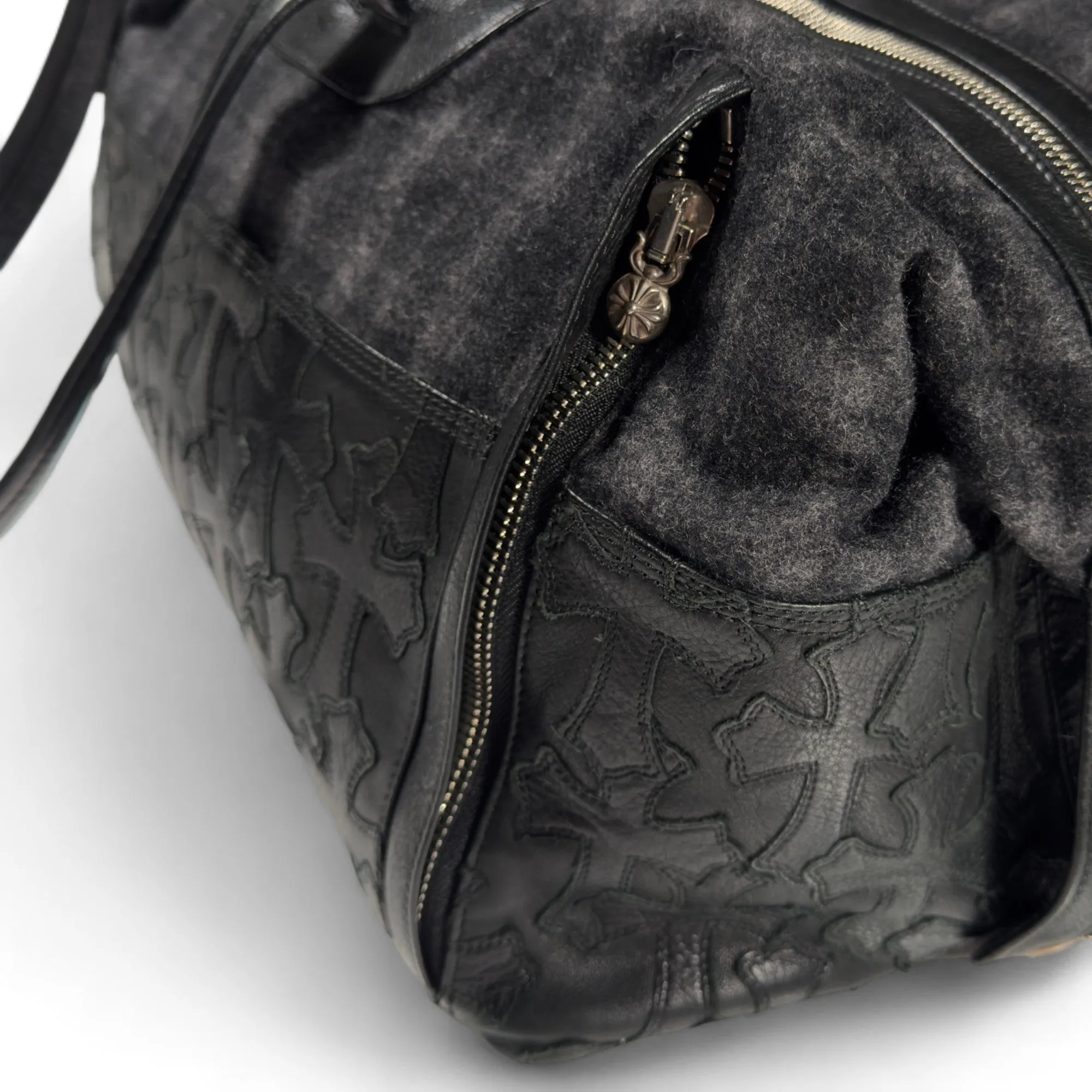 Large Flooded Cross Patch Flannel Duffle Bag