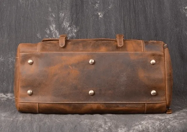 Large Genuine Leather Travel Duffle Bag