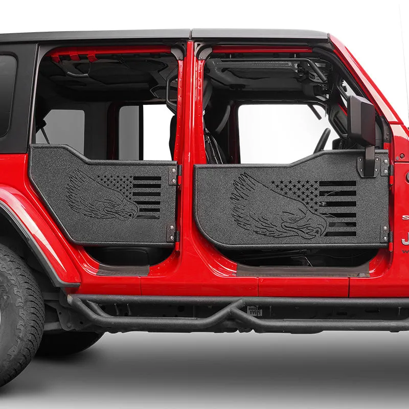 Limited Edition Eagle Style Jeep Tube Doors with Side View Mirrors For 2018-Later Wrangler JL 4 Doors