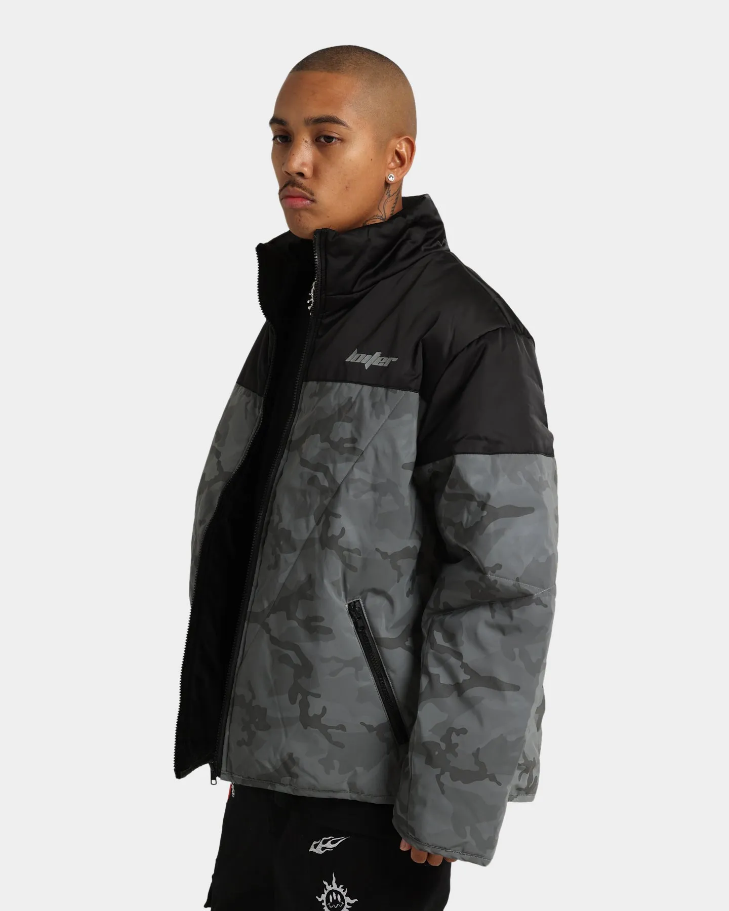 Loiter Split Spectrum Puffer Jacket Black/Camo 3M