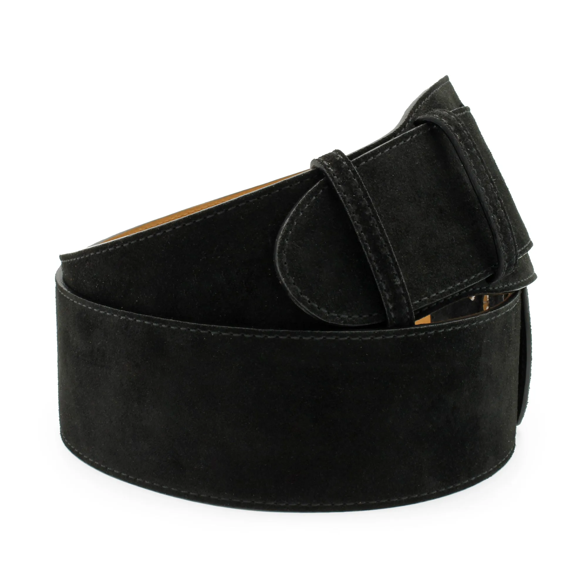 Maclaine Wide Corset Style Black Suede Belt