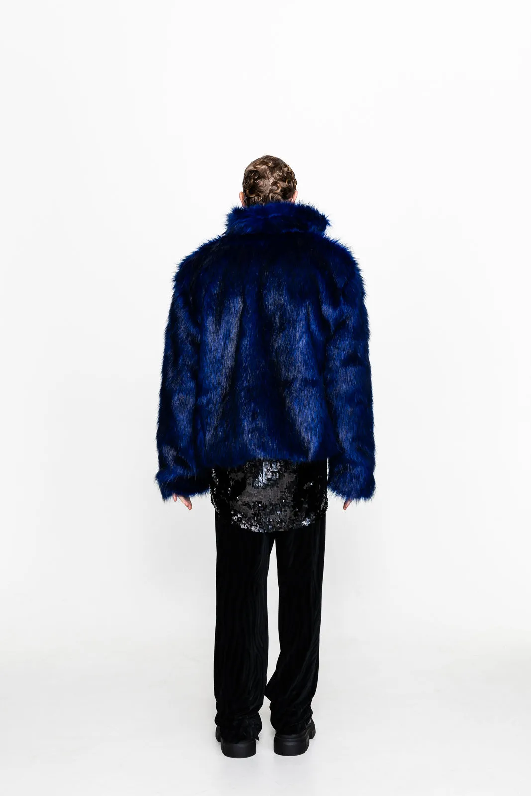 Mateo Faux Fur Jacket Blue