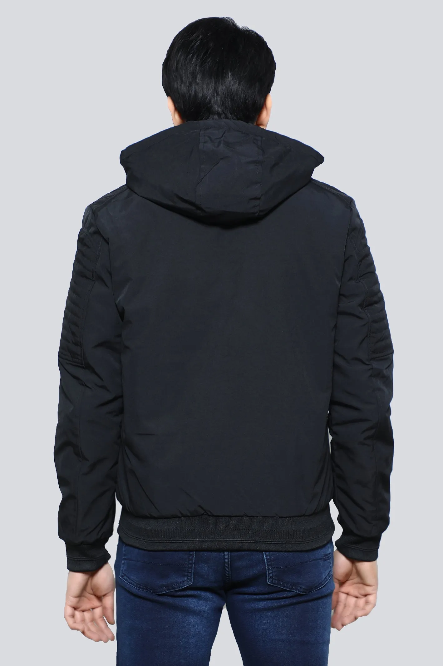 Mens Black Zip-Up Hoodie