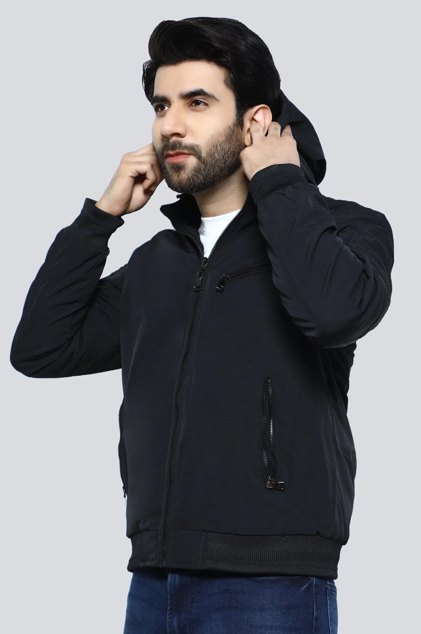 Mens Black Zip-Up Hoodie