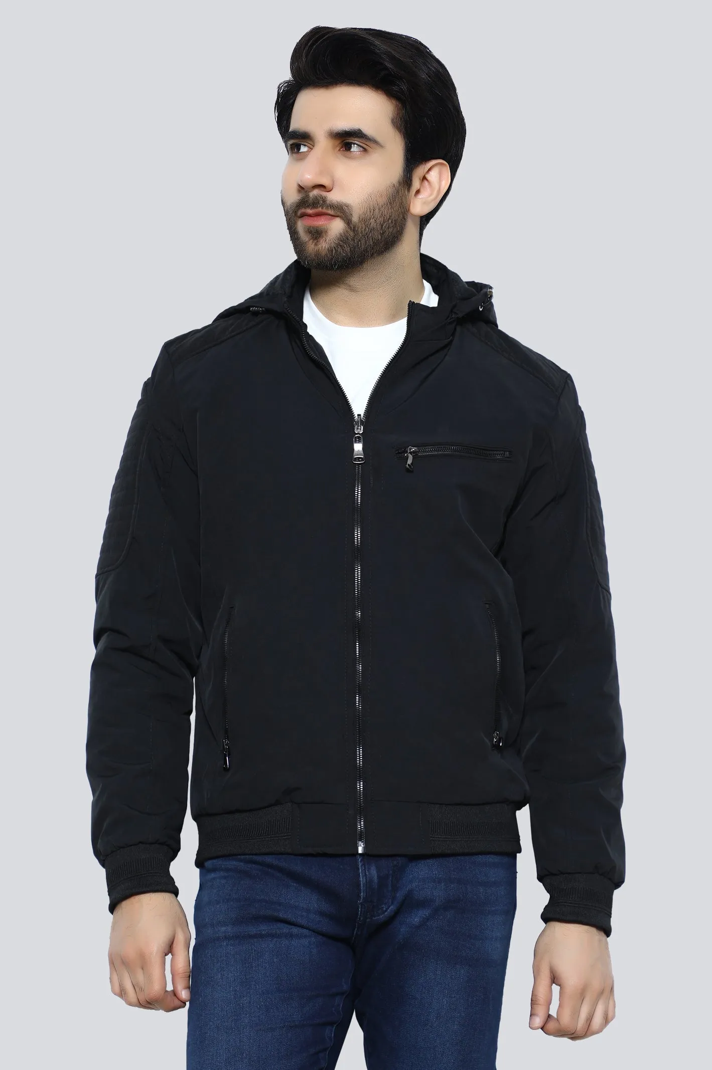 Mens Black Zip-Up Hoodie