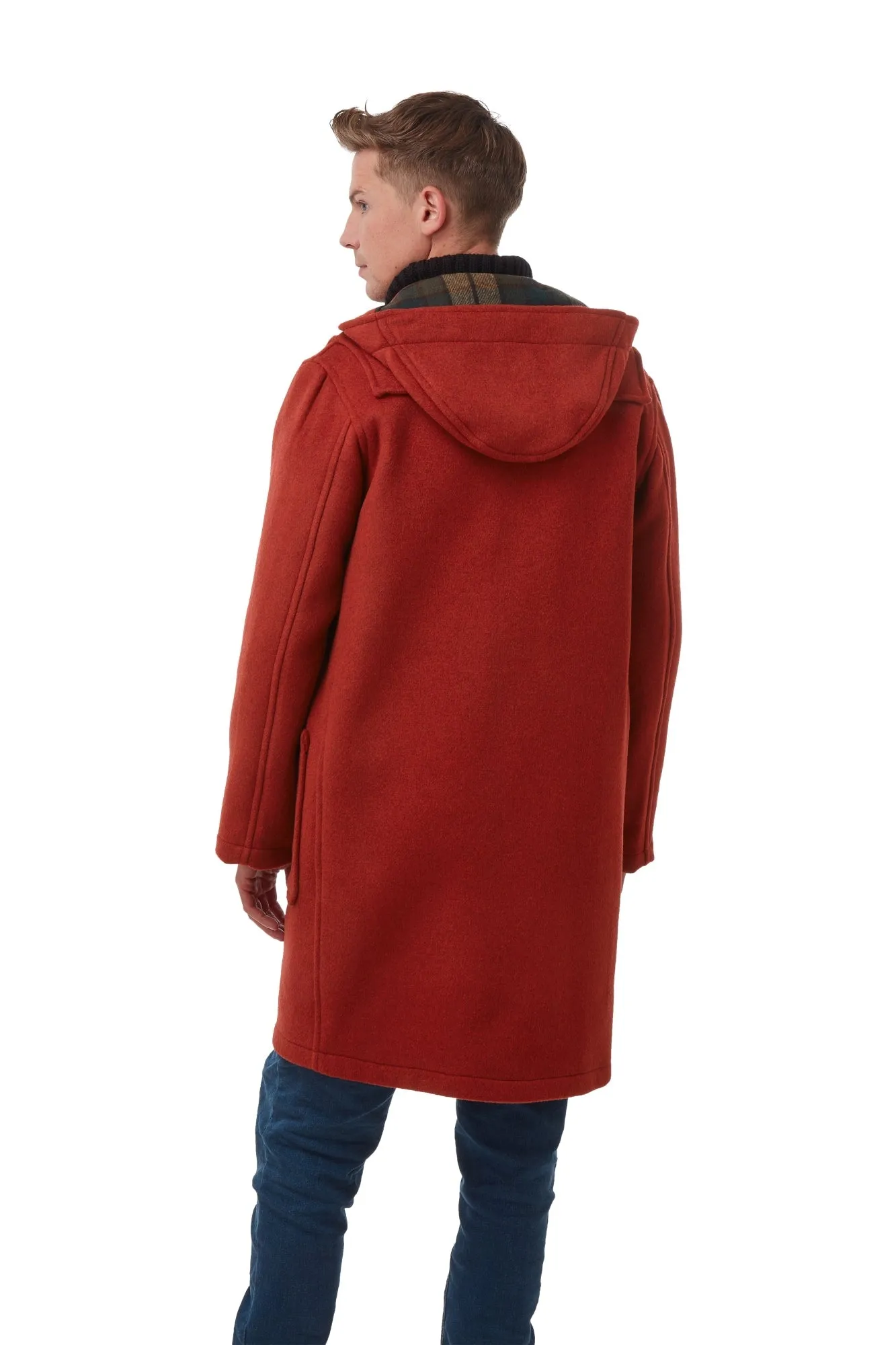 Men's Classic Fit Duffle Coat - Burnt Orange