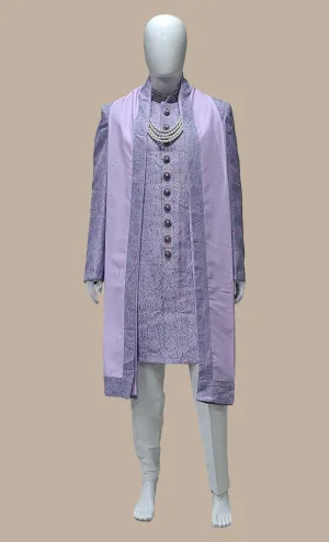 Mens Lavender Sherwani Set