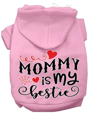 Mommy Is My Bestie Screen Print Dog Hoodie Light Pink Xxxl