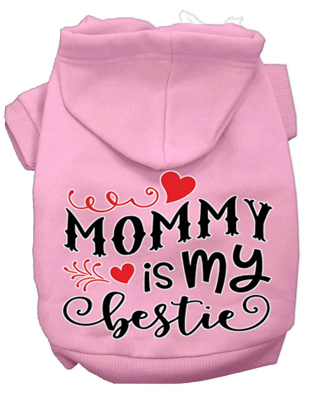 Mommy Is My Bestie Screen Print Dog Hoodie Light Pink Xxxl