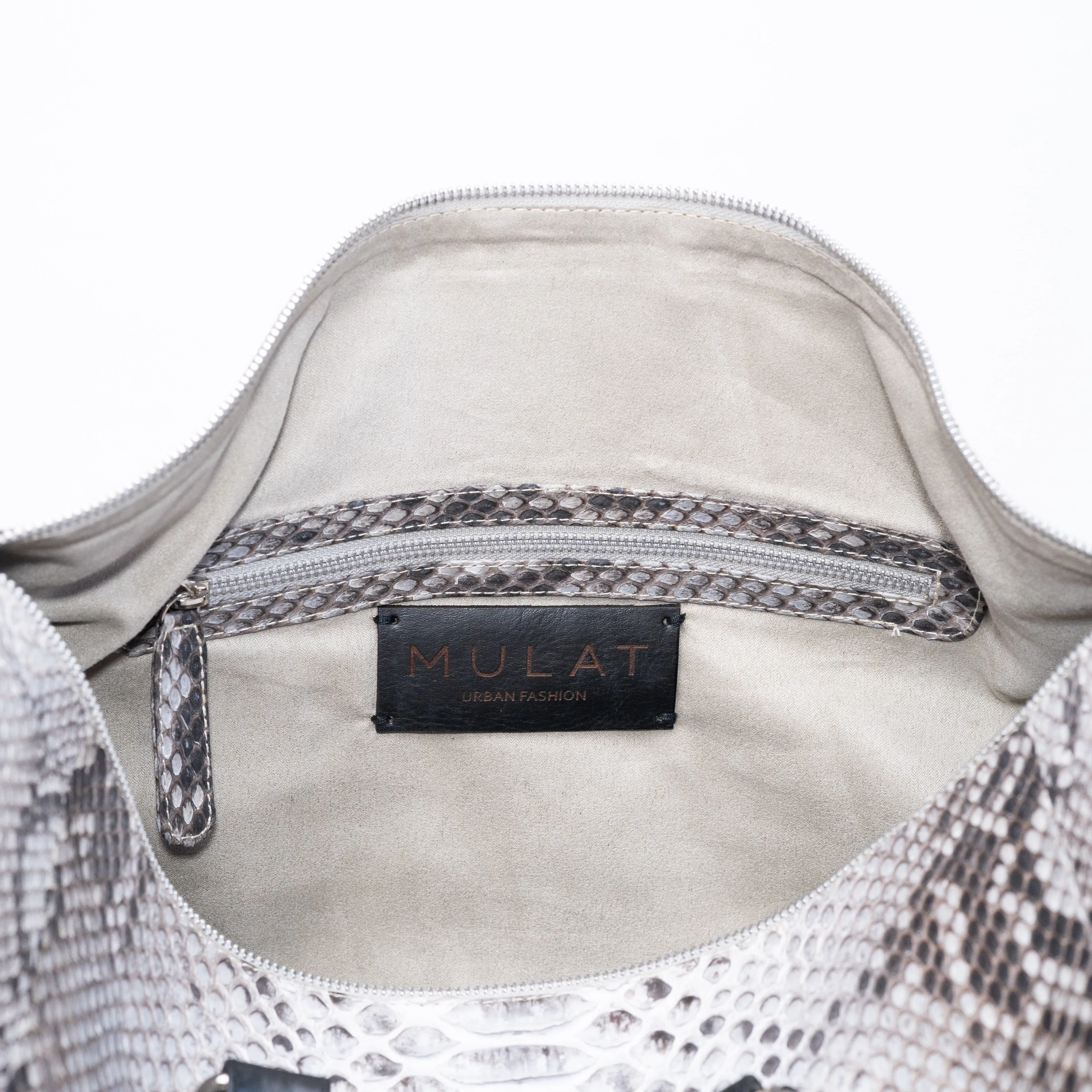 MULAT White Python Duffel Bag