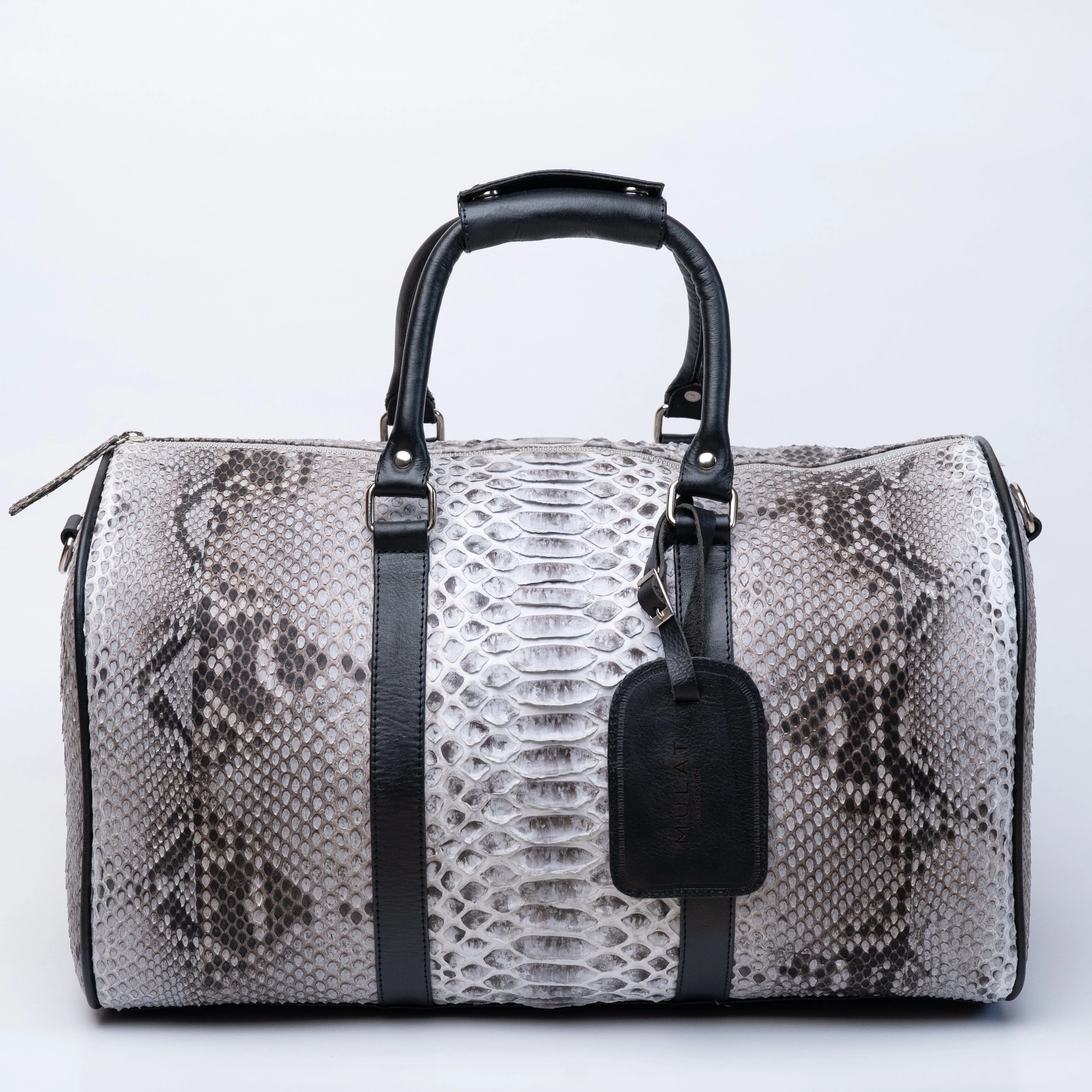 MULAT White Python Duffel Bag