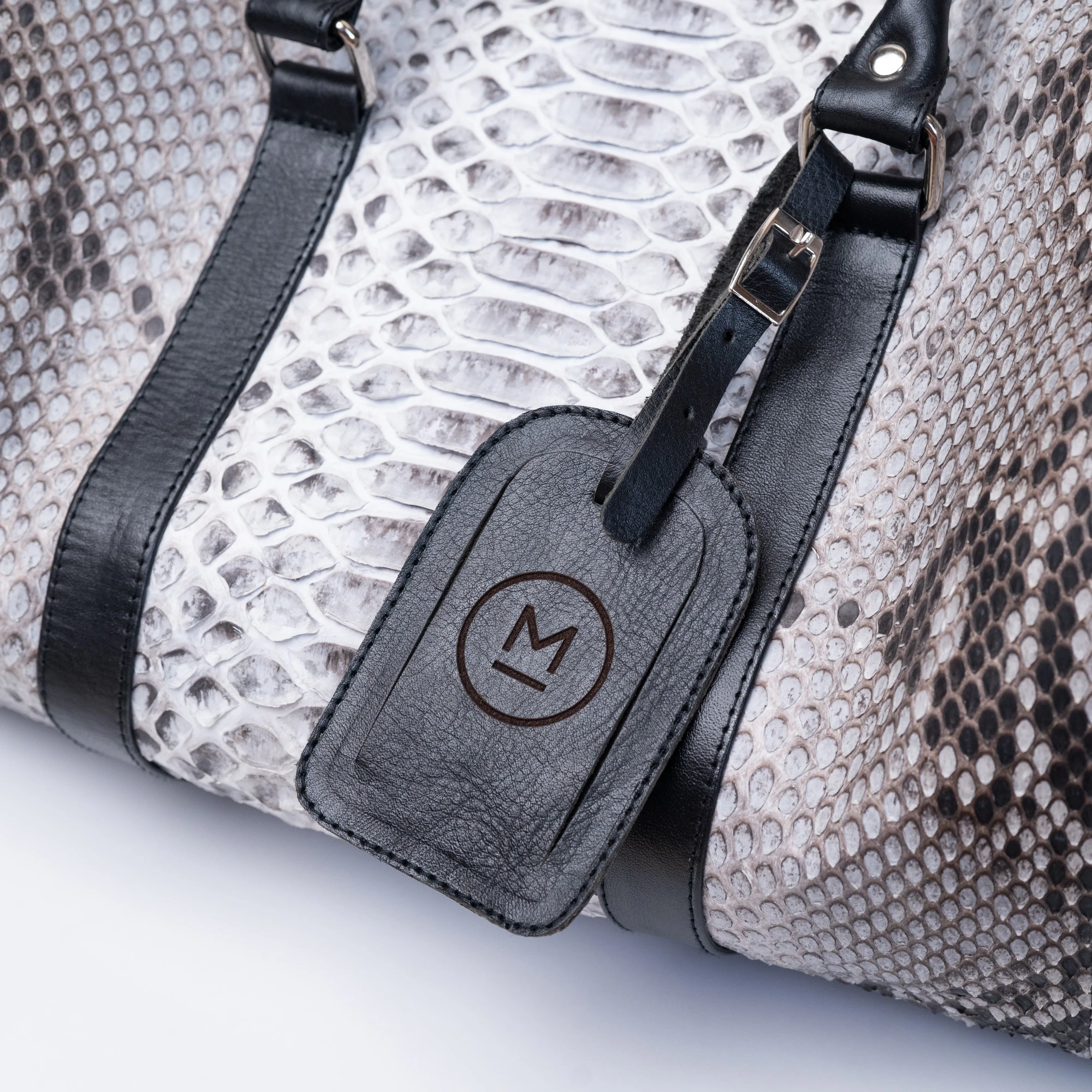 MULAT White Python Duffel Bag