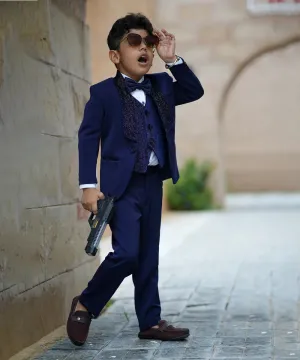 Navy Party Wear Coat Suit for Boys