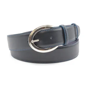 Navy/Celeste Contrast Detail Flat C Prong Belt