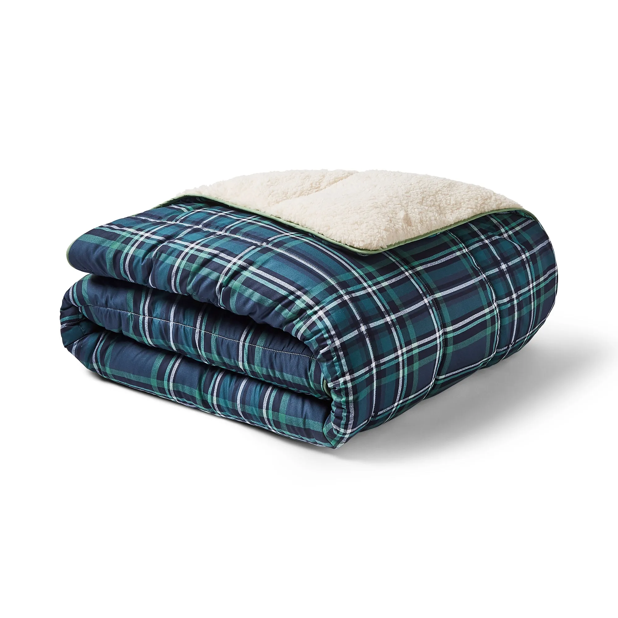 Night Lark®  Cosy Sherpa Throw Classic Tartan Navy