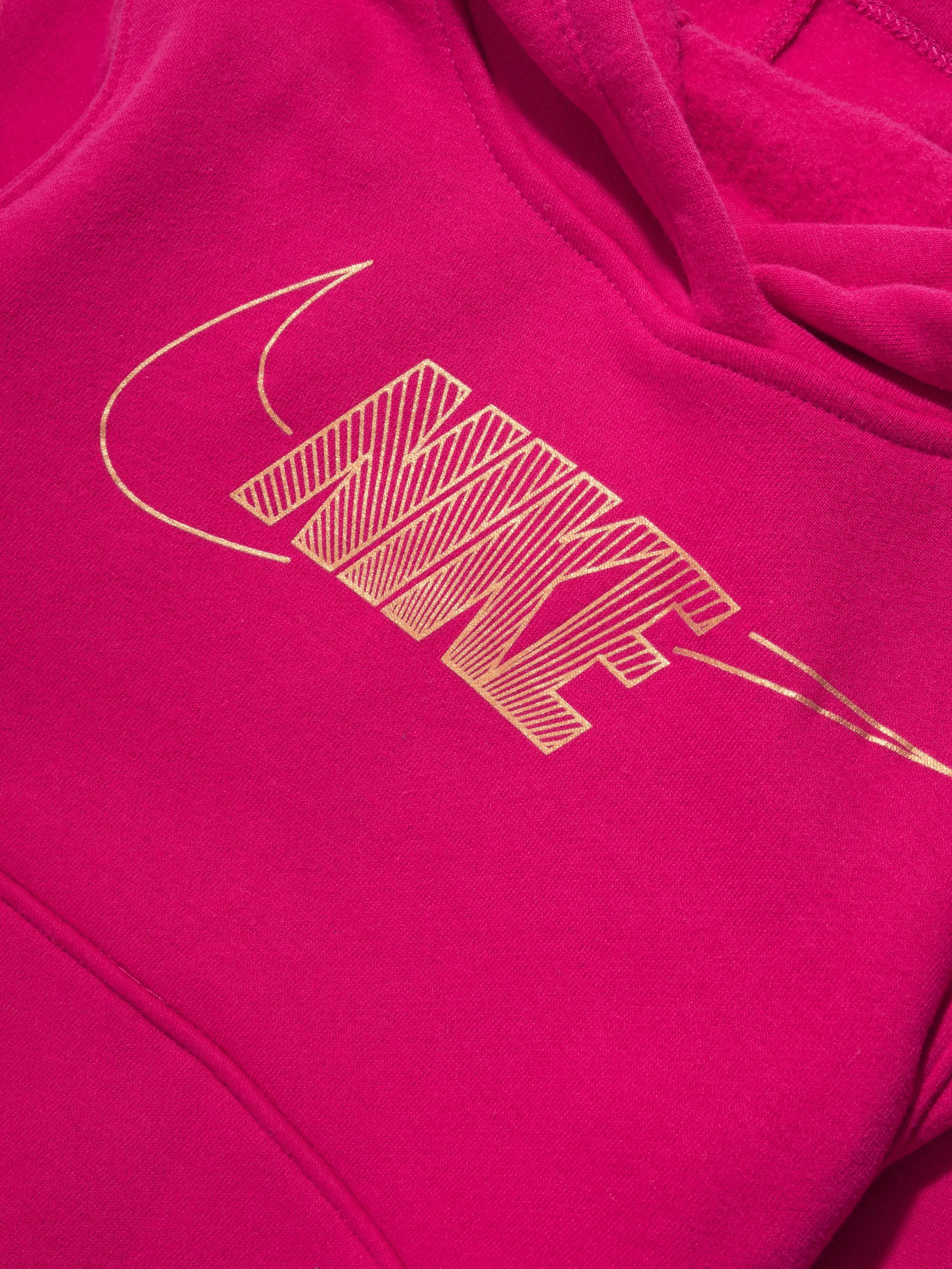 Nike Girls NSW Club Fleece Hoodie in Pink