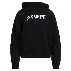 Off-White Marker Graffiti Spray Design Logo Black Hoodie