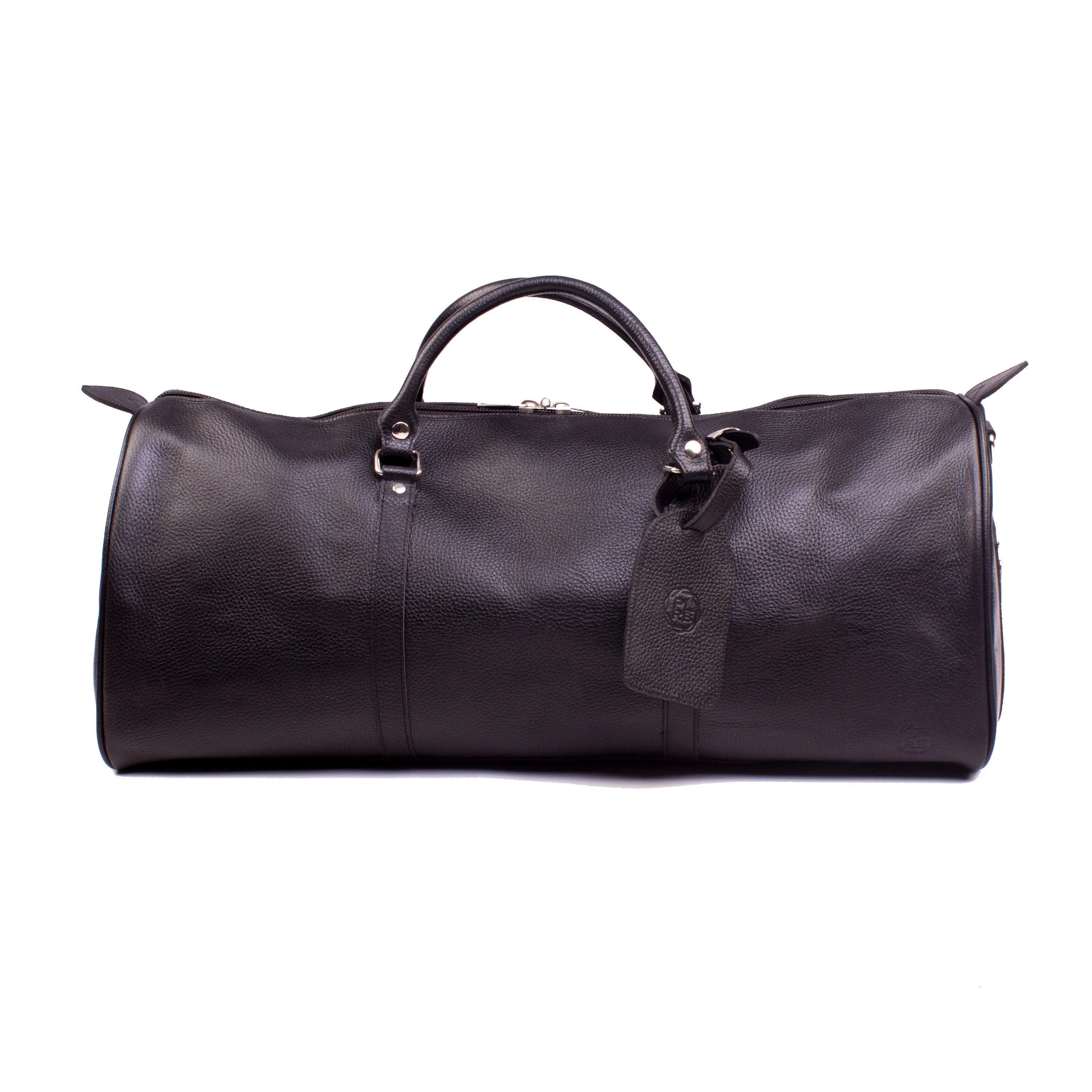 ONE NIGHTER BLACK LEATHER DUFFLE BAG