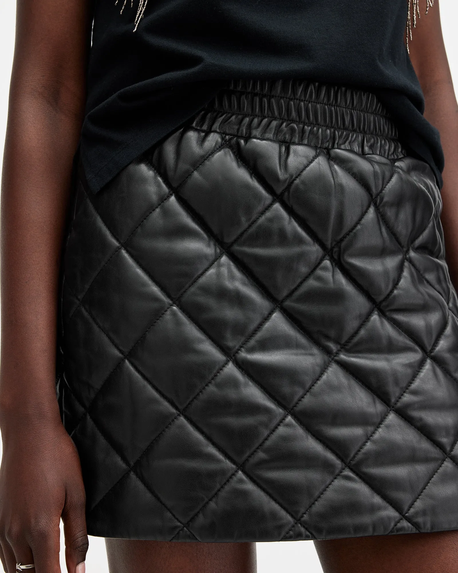 Ottie Quilted Leather Mini Skirt