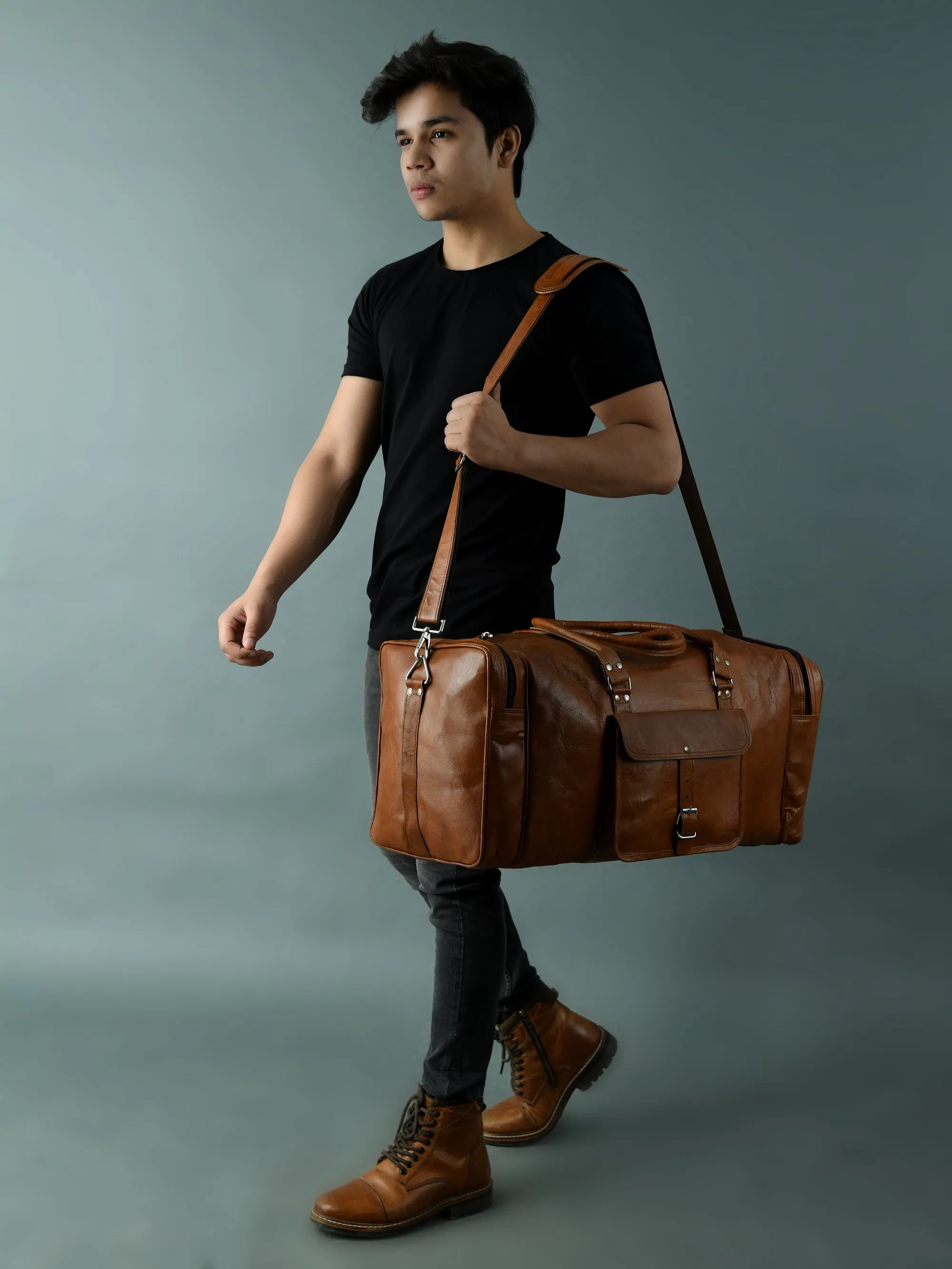 Overnight Leather Duffle Bag