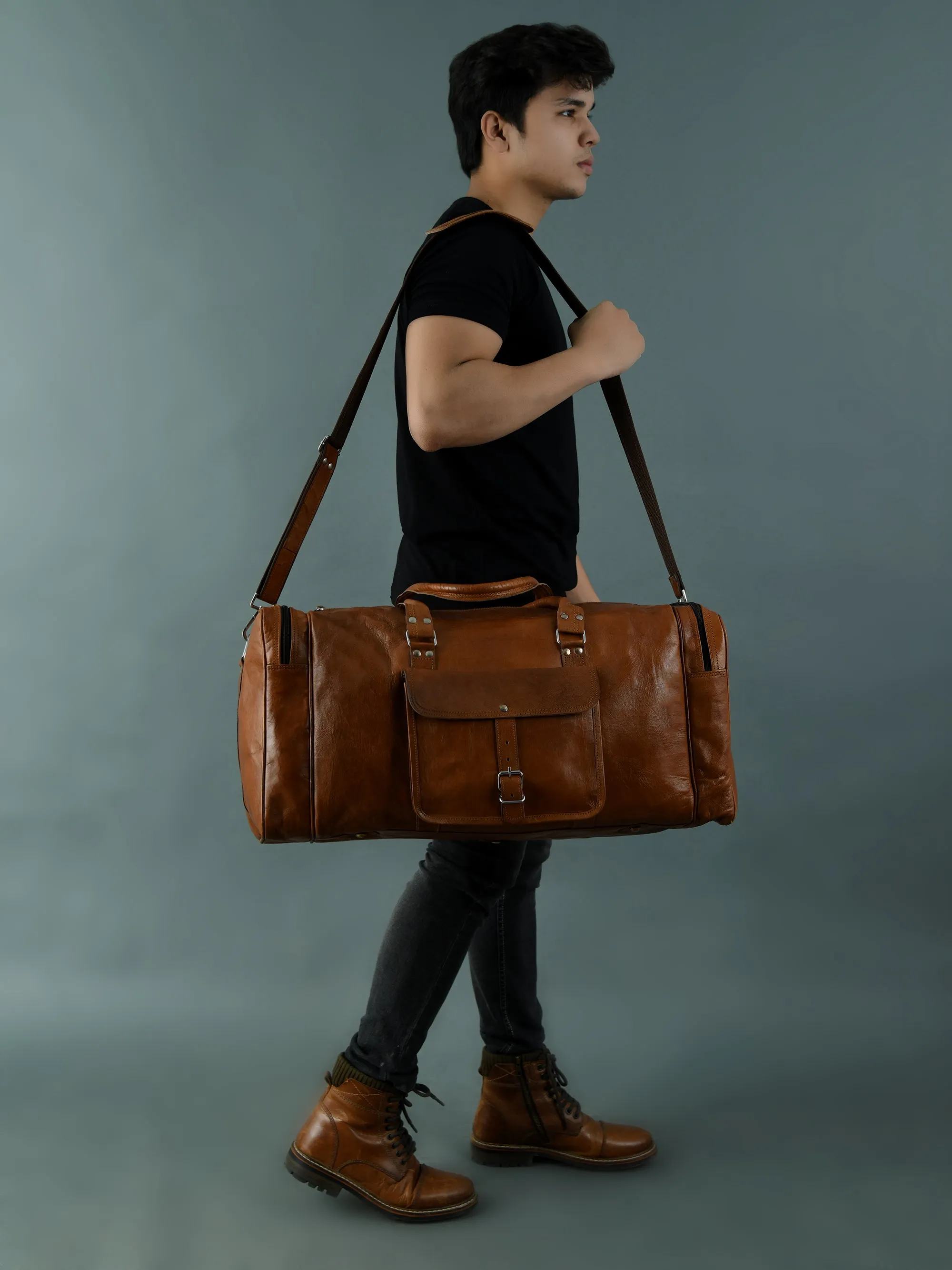 Overnight Leather Duffle Bag