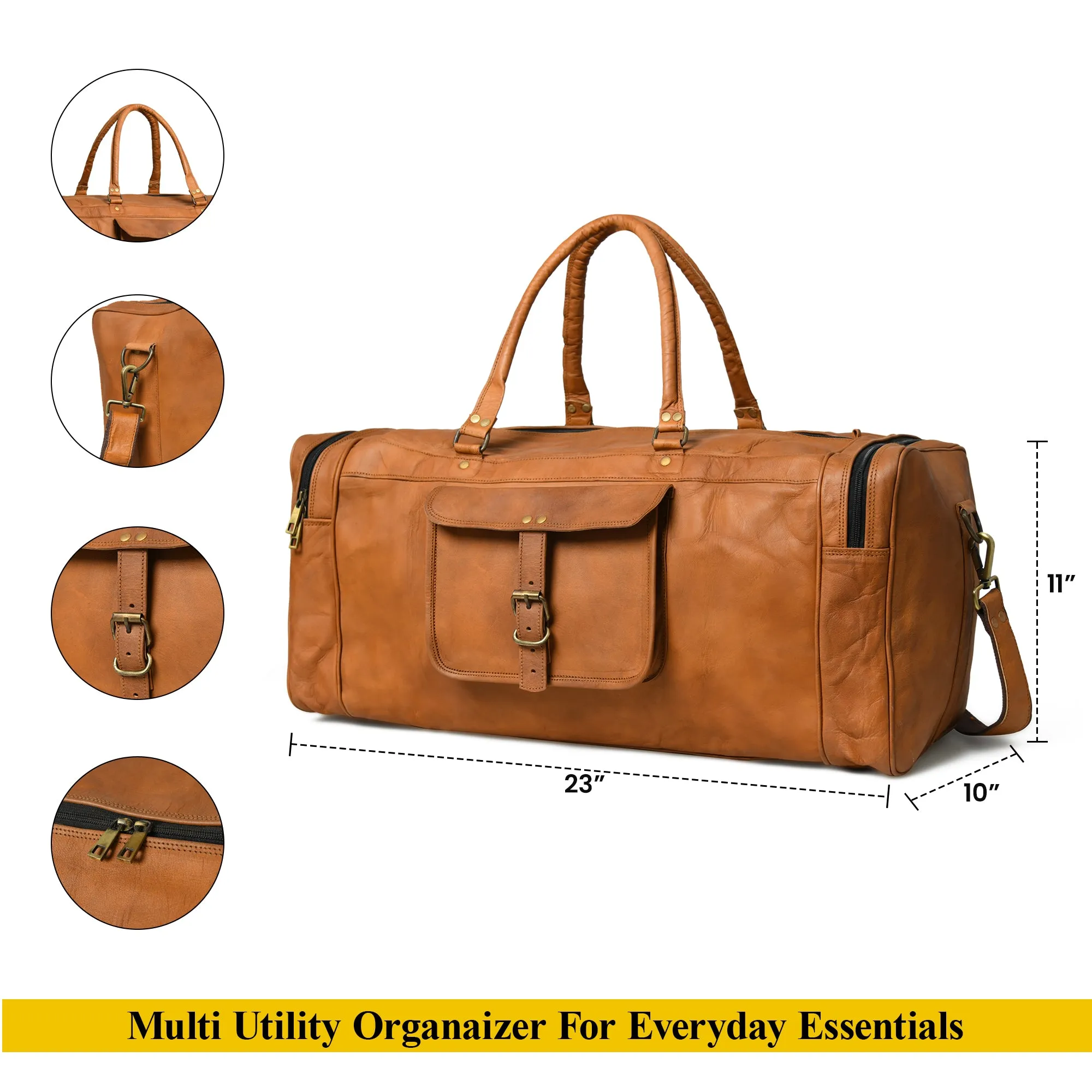 Overnight Leather Duffle Bag