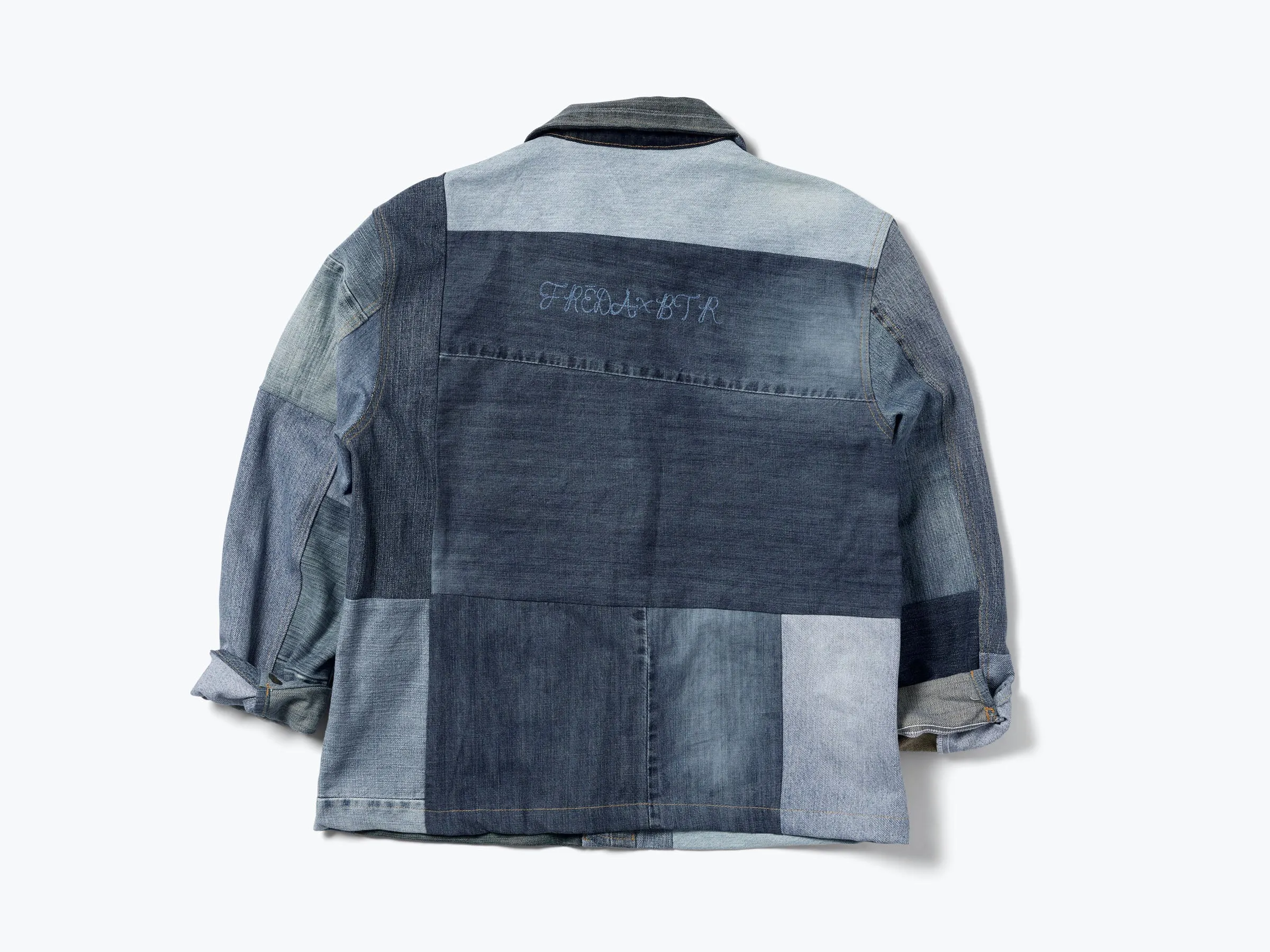 PATCHWORK DENIM CHORE COAT