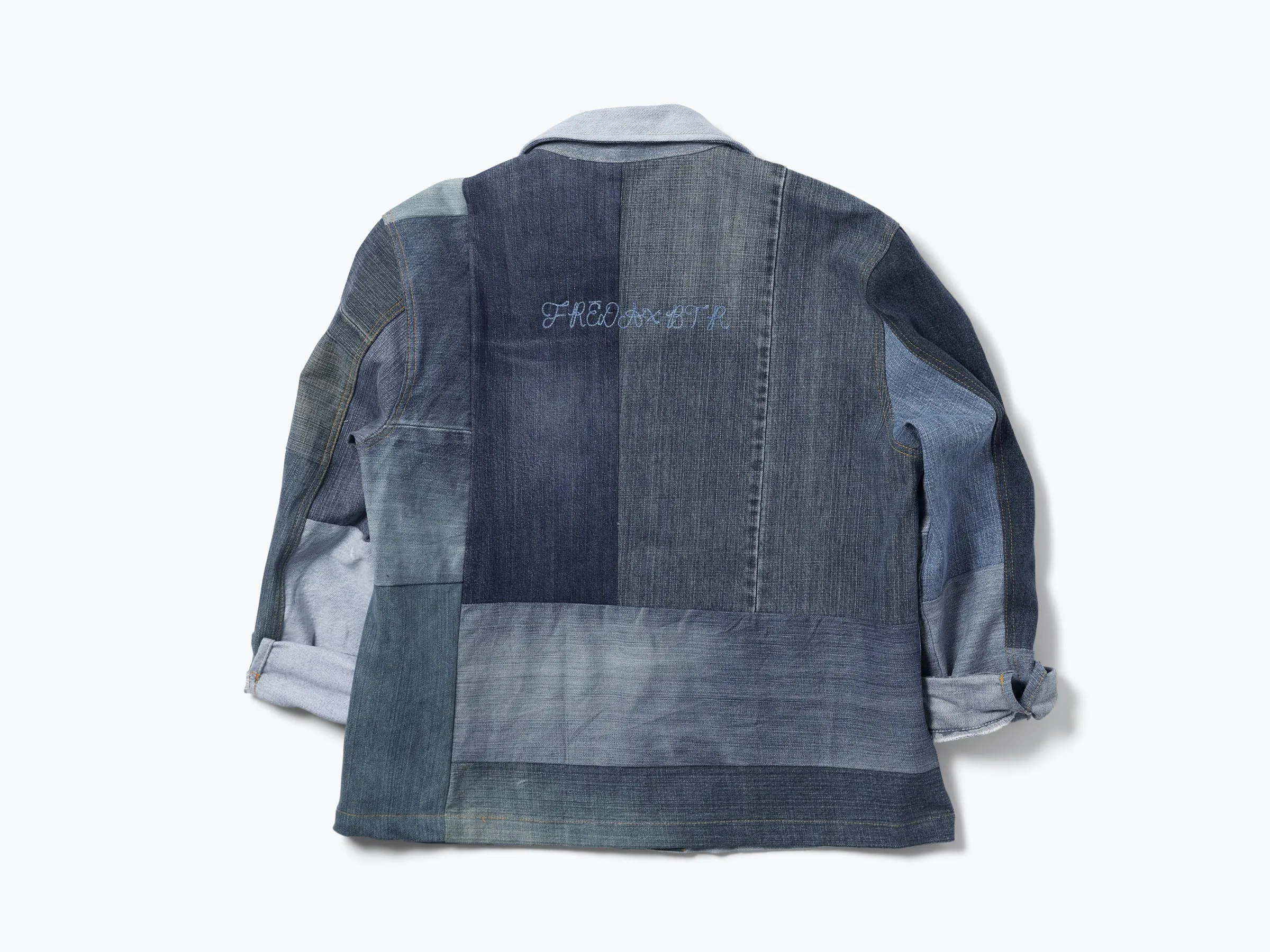 PATCHWORK DENIM CHORE COAT