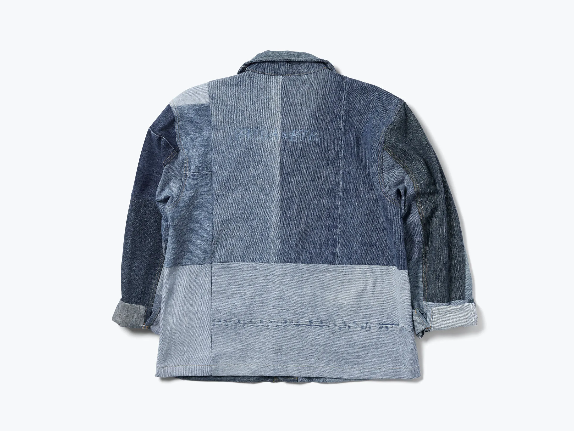 PATCHWORK DENIM CHORE COAT