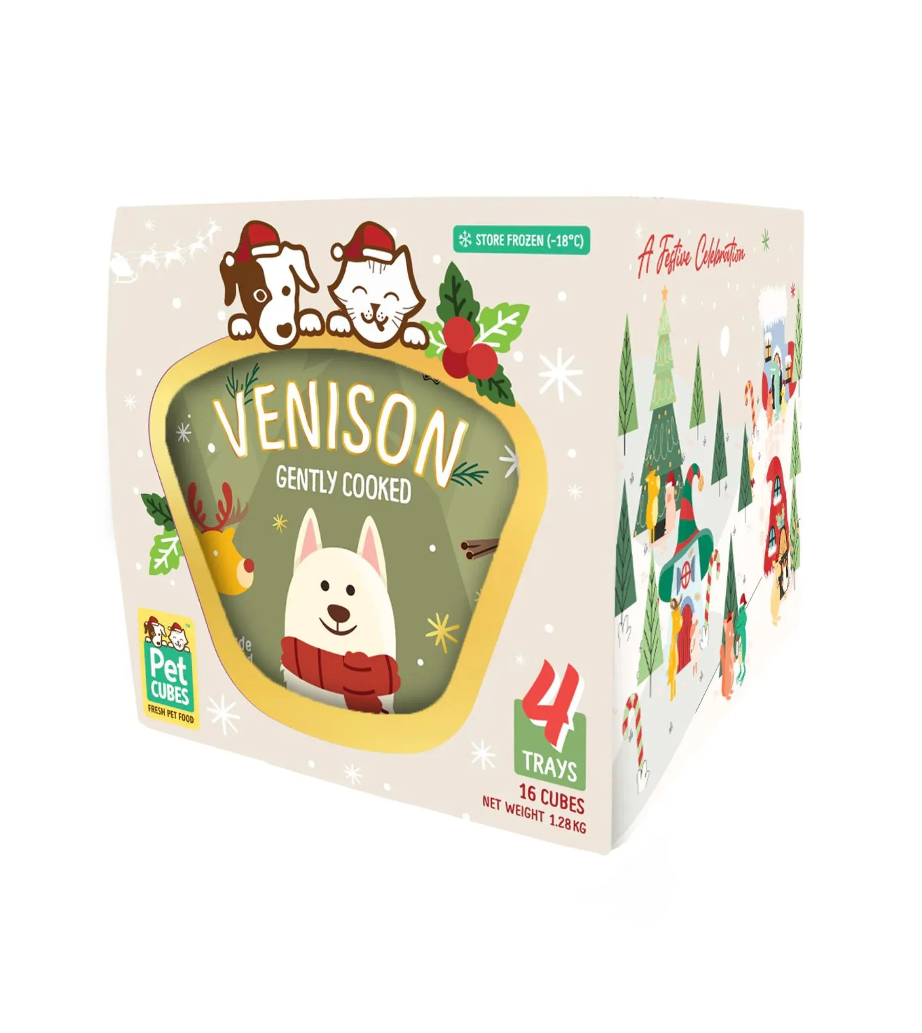 PetCubes Cooked Dog Food (Christmas Limited Edition Venison)