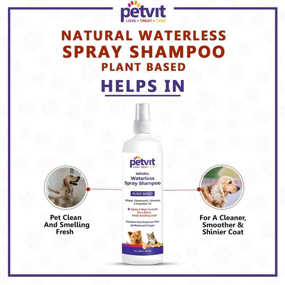 Petvit Plant Based Natural Waterless Shampoo for Dogs (Limited Shelf Life)