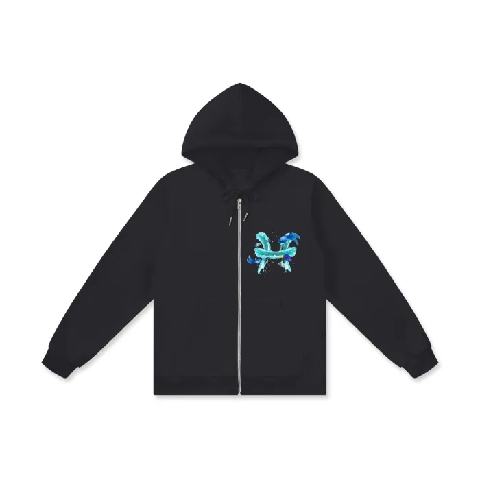 Pisces Men's Cotton Zip Hoodie