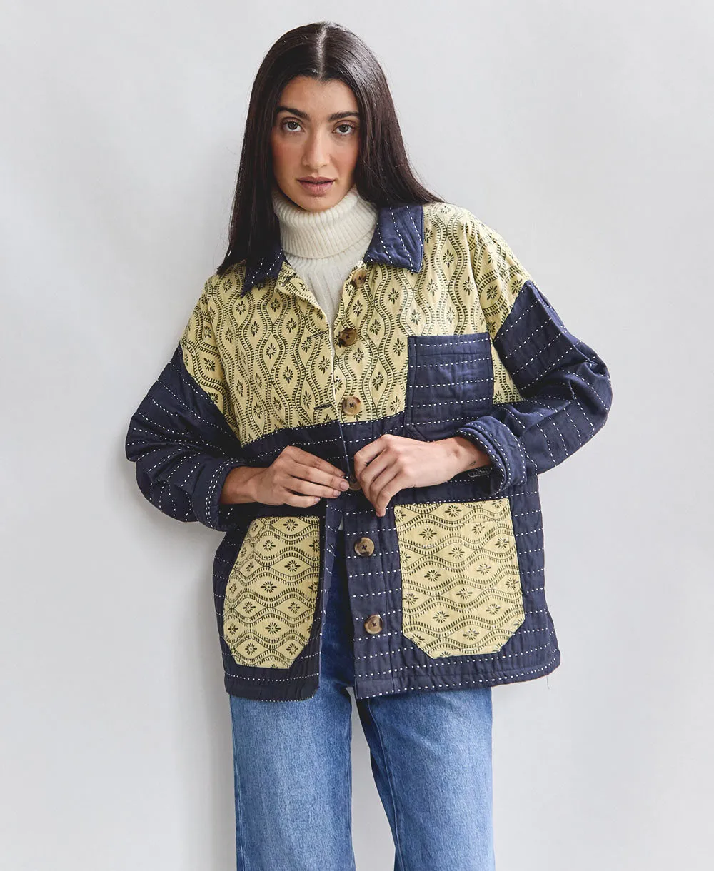 Quilted Chore Jacket - Navy - No. 240519 - Small