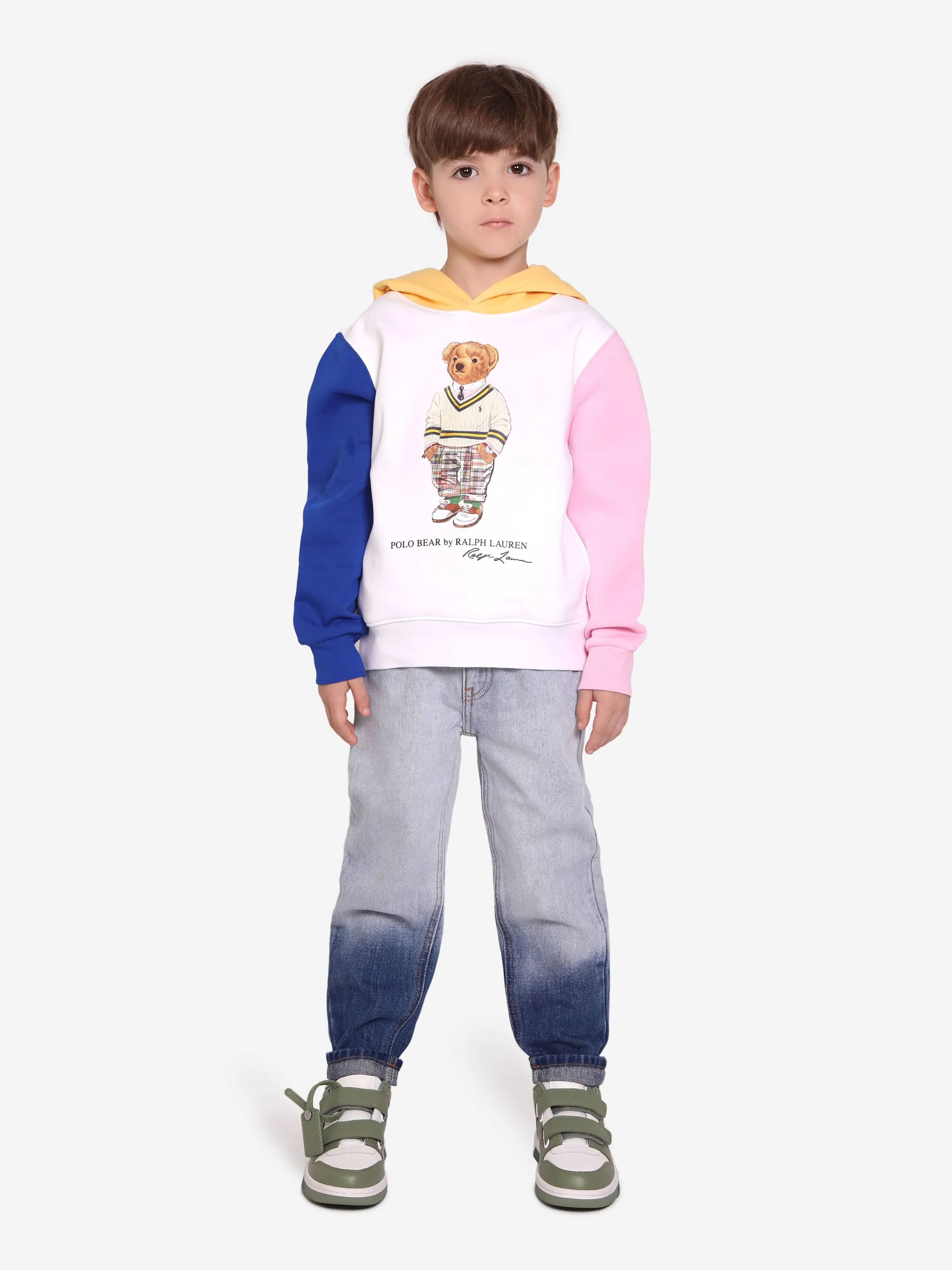 Ralph Lauren Boys Bear Hoodie in Multicolour