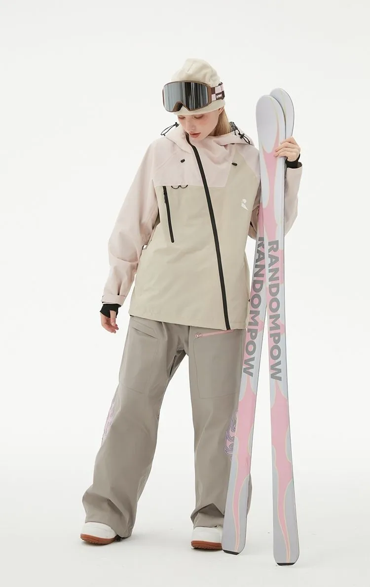 RandomPow Freestyle Light Pink & Khaki RECCO® Insulated Jacket - Women's