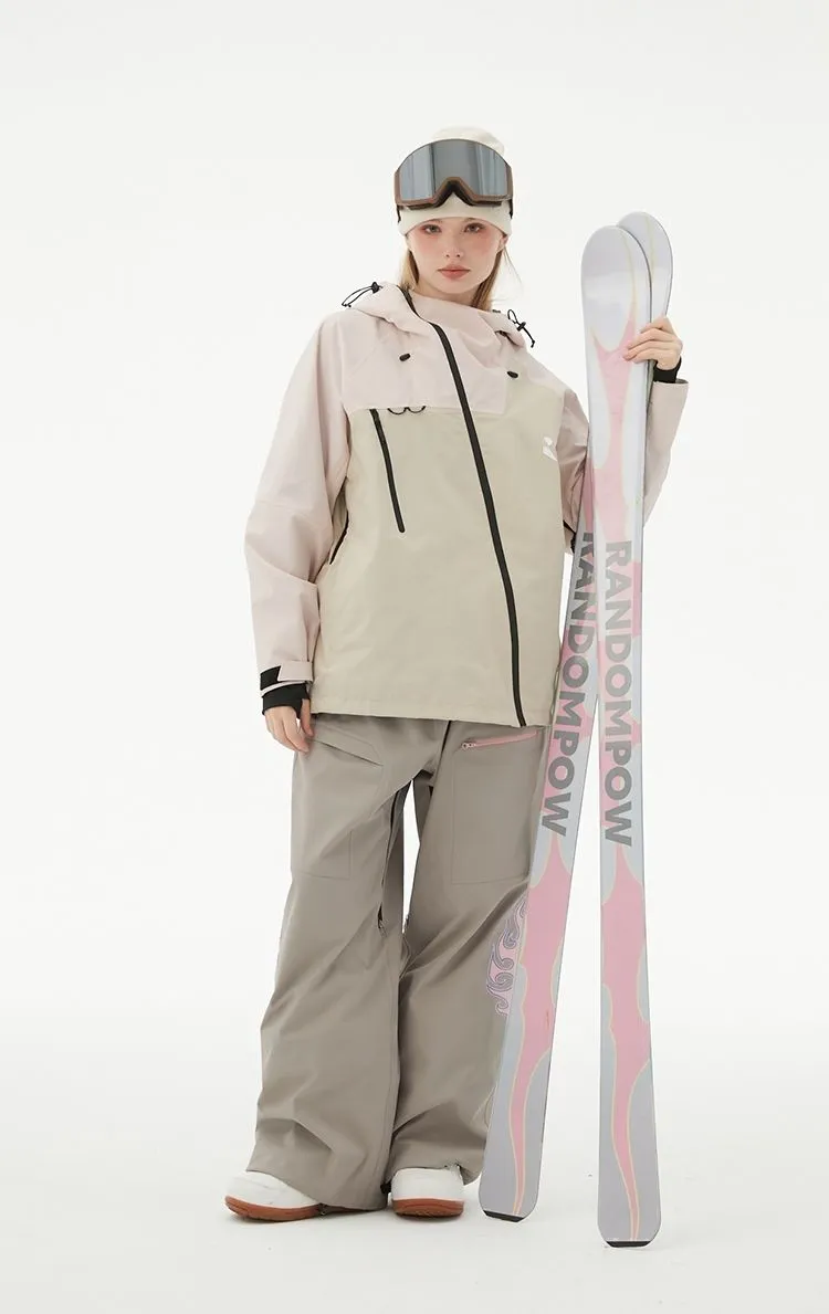 RandomPow Freestyle Light Pink & Khaki RECCO® Insulated Jacket - Women's