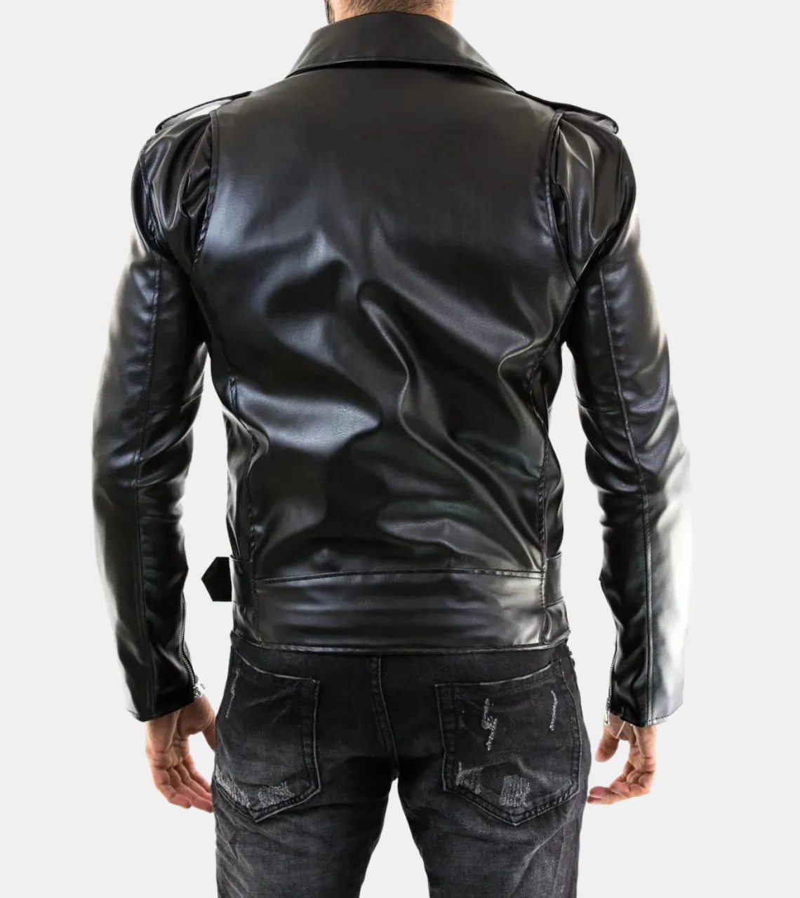 Sam Belted Men's Biker Leather Jacket