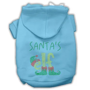 Santa's Elf Rhinestone Dog Hoodie Baby Blue Xl (16)