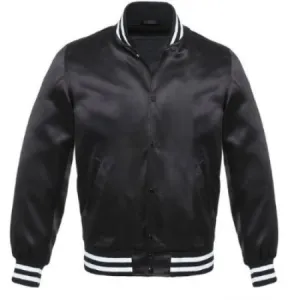 Satin - Black/Black White Trim Jacket